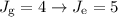 $J_{\rm g}=4\rightarrow J_{\rm e}=5$