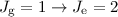 $J_{\rm g}=1\rightarrow J_{\rm e}=2$